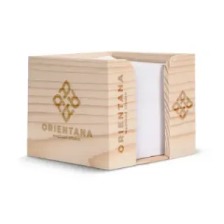 Paper pad 10x10x8.5cm FSC in wooden cube box  - LT91765 (gadzety reklamowe)